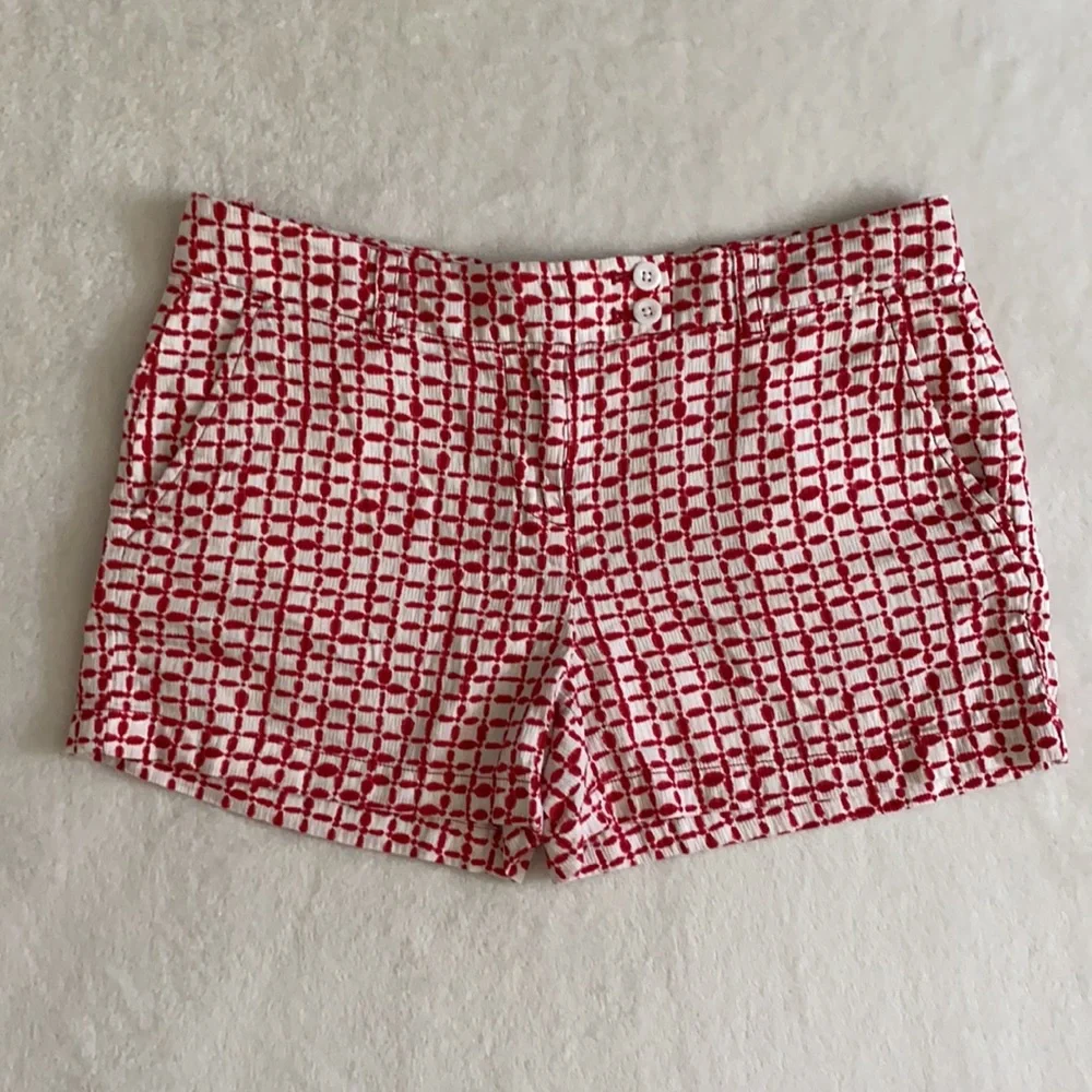 Vineyard Vines | Tie Dye Squares Print Shorts 100% Cotton 2H0297 Red/White (6) - Picture 3 of 16